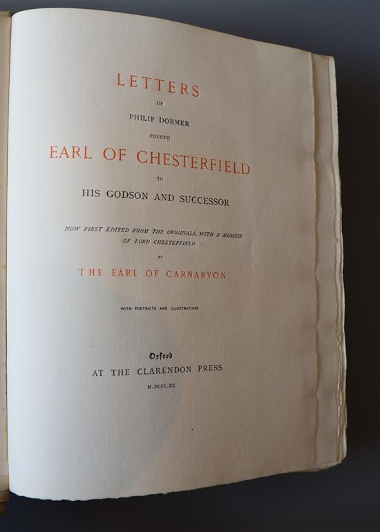 Chesterfield, Philip Dormer Stanhope, 4th Earl of - Lord Chesterfields Letters to his Godson, one of 525, qto,